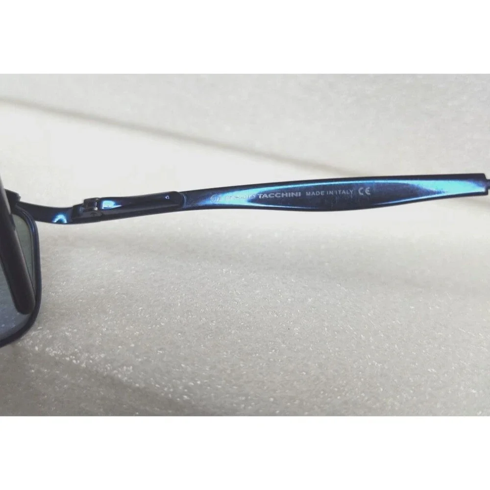 Sergio Tacchini T871/17 Italy Blue Black Wrap Metal Sunglasses UV400 60-17-130mm